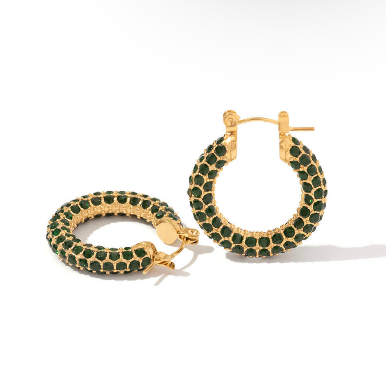 Midi Gleam Hoops (emerald)